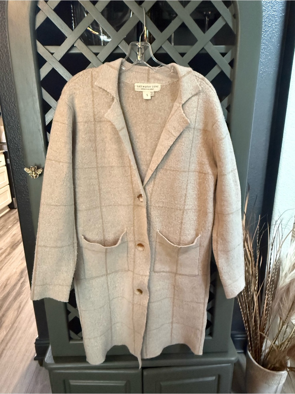 saltwater LUXE Knit Coatigan in Light Beige